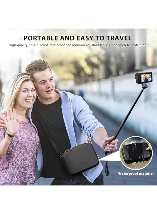Shockproof & Travel-Friendly Carrying Case for DJI Osmo Action 5 Pro/Action 4 – Hard Shell Protective Bag with Accessories Storage, Dustproof & Sun-Resistant (Black) - Image 4