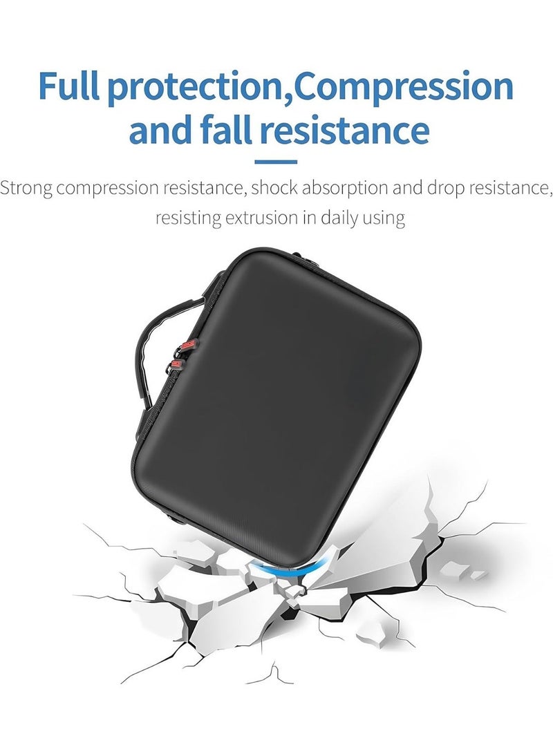 Shockproof & Travel-Friendly Carrying Case for DJI Osmo Action 5 Pro/Action 4 – Hard Shell Protective Bag with Accessories Storage, Dustproof & Sun-Resistant (Black) - Image 2