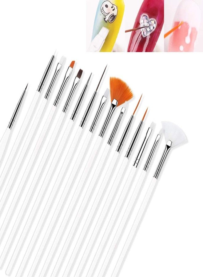 Ruby Face RUBYFACE Nail Art Brushes, Nail Art, Design Dotting Painting Drawing Polish Brush Pen Tools,Nail Designs on Gel Acrylic and Natural Nails- Salon (White, 15 PCS) - Image 4