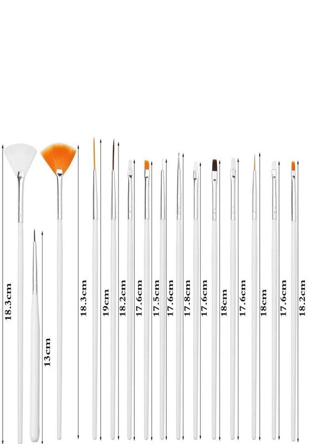 Ruby Face RUBYFACE Nail Art Brushes, Nail Art, Design Dotting Painting Drawing Polish Brush Pen Tools,Nail Designs on Gel Acrylic and Natural Nails- Salon (White, 15 PCS) - Image 5