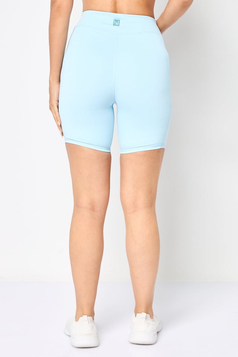 FILA Women Sportswear Fit Brand Logo Cycling Shorts, Blue - Image 2