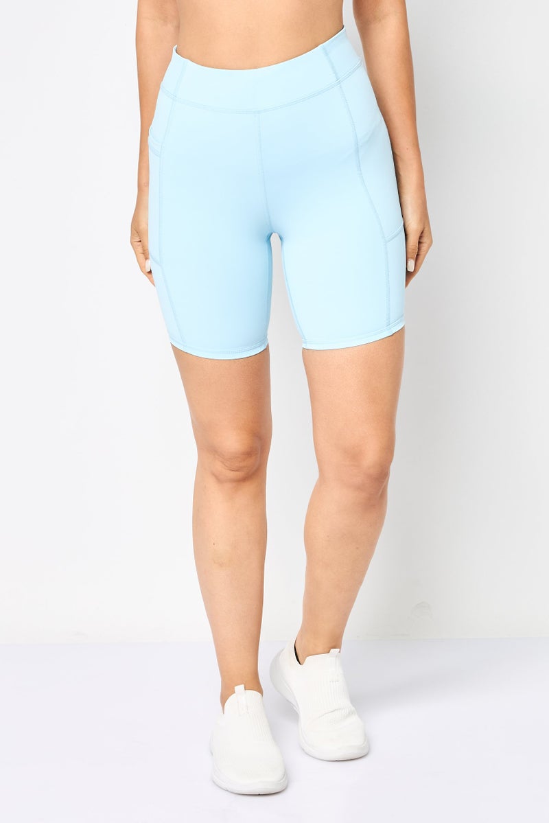 FILA Women Sportswear Fit Brand Logo Cycling Shorts, Blue - Image 1