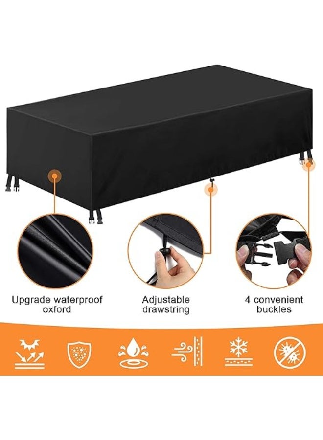 Garden Furniture Covers Waterproof 180x150cm, Patio Table & Outdoor Sofa Set Covers, 420D Oxford Fabric, Black - Image 3