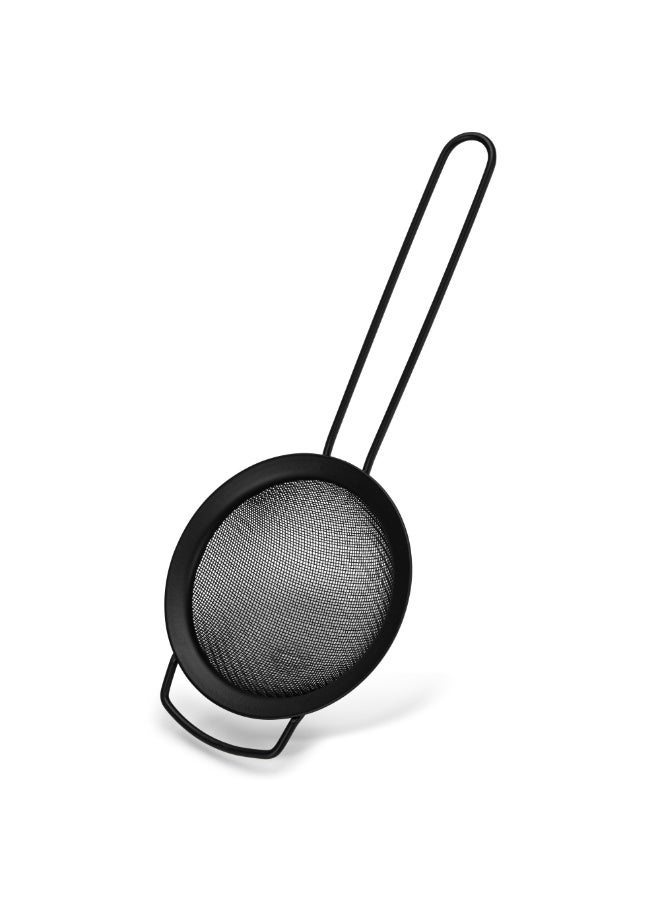 Fissman Fine Mesh Tea Strainer 10.5cm with Hanging Loop, Kitchen Fine Mesh Seive Stainless Steel, Sieve Sifters For Food, Tea, Rice, Oil, Noodles, Fruits, Vegetables - Easy to Clean, Rust Proof, Black  - Image 1