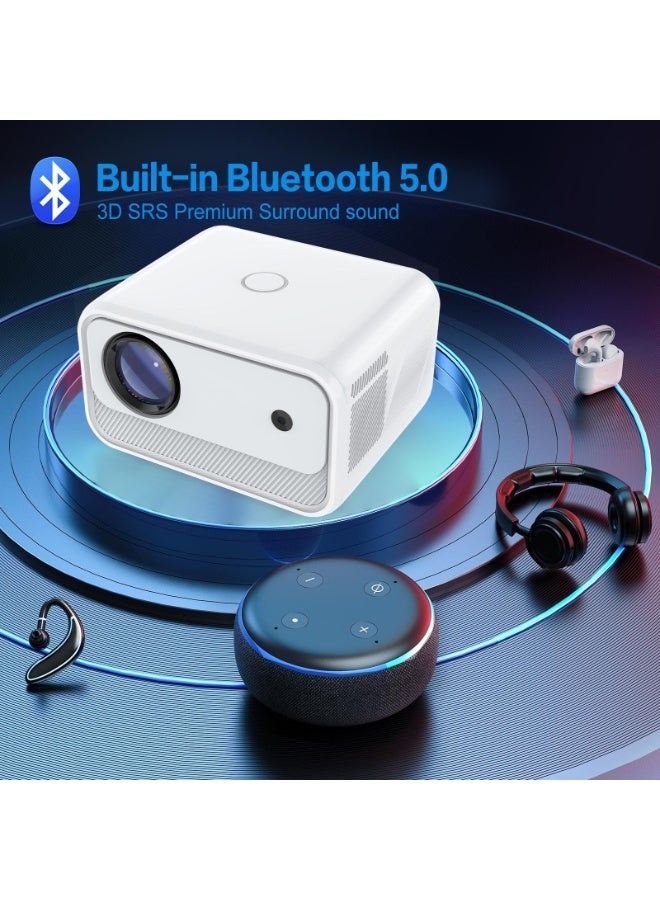 AiQi Smart Projector 1080P Full HD 4K Decoding, Android 9.0, 2.4G+5G Dual WiFi, Built - in Hi - Fi, 4 - Point Keystone, 250 ANSI, for Home Theater/Office/Gaming  - Image 4