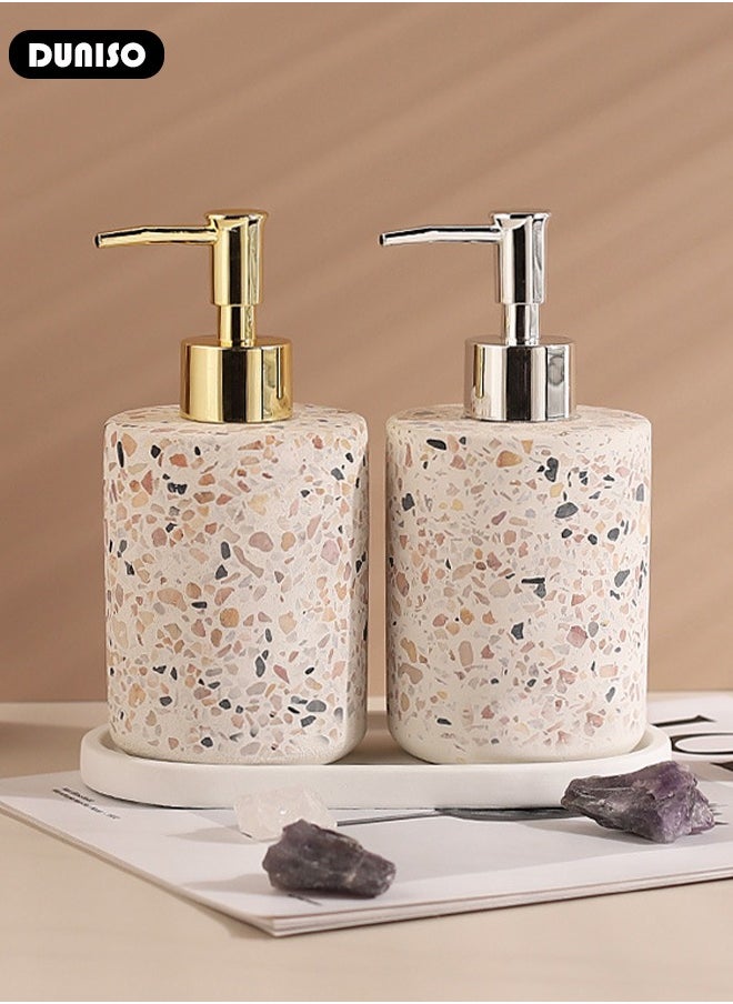 2 PCS 500ml Soap Dispenser with Tray, Marble Style, Refillable Hand Lotion, Dispenser for Shampoo, Body Wash, Disinfectant, Stylish Home Decorate, Bath Toilet Press Bottle, Lotion Dispensers for Kitchen, Bathroom - pzsku/ZC6425E4BFB5AE077CCEDZ/45/_/1740969352/faa648e7-6b13-473e-99ff-3594a0a92e32