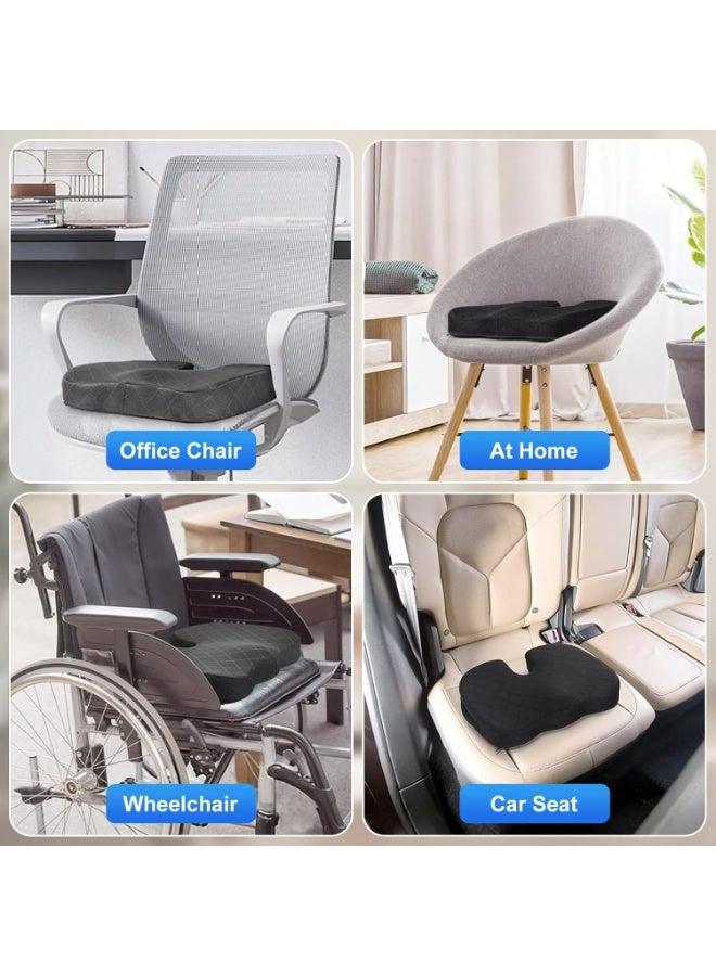 Extra Large Memory Foam Seat Cushion Ergonomic Design for Office Chair and Wheelchair, Coccyx Support Cushion for Long Sitting Comfort and Pressure Relief - Image 2