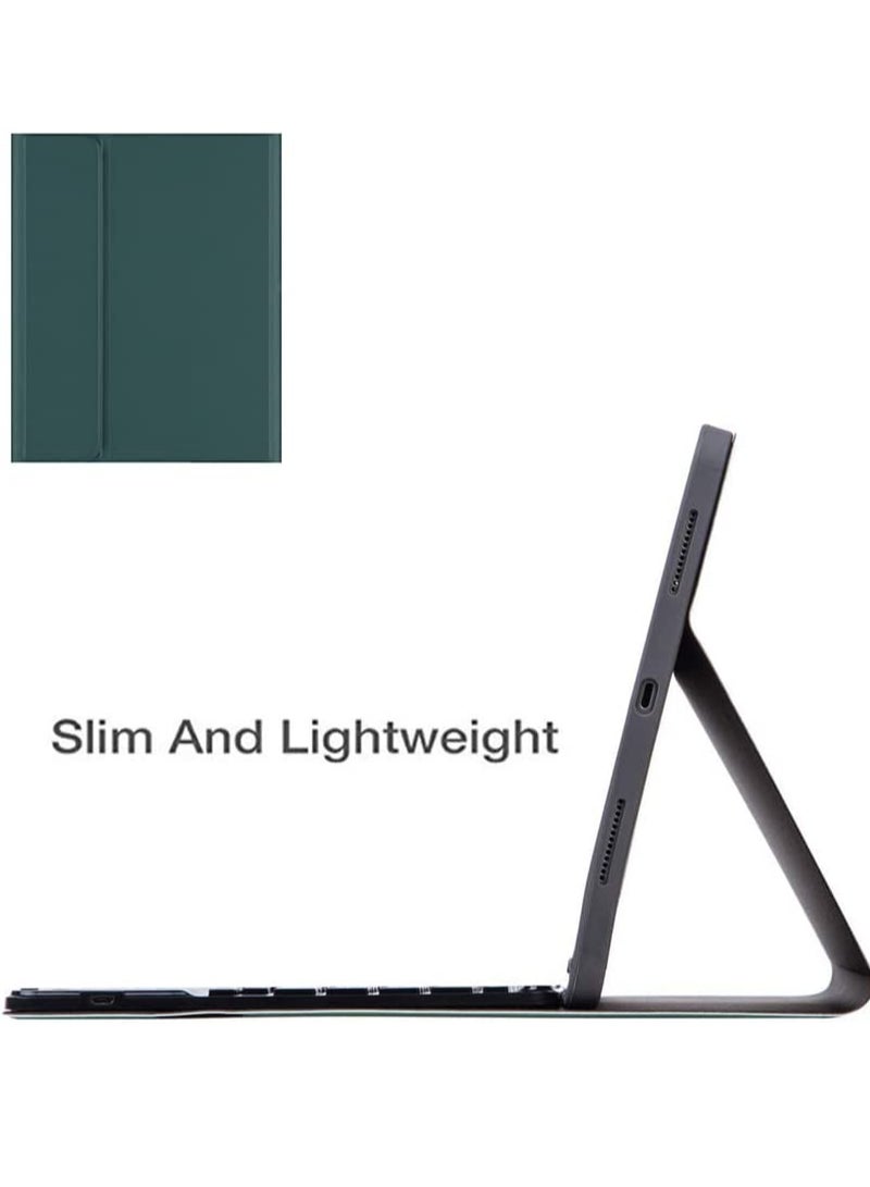KASTWAVE KASTWAVE Tablet Cover Wireless Keyboard for iPad 9th Gen 2021/8th 2020/ 7th 2019/ iPad Air 3/ Pro 10.5 with Detachable Bluetooth Keyboard Mouse Pencil Holder Dark Green  - Image 3