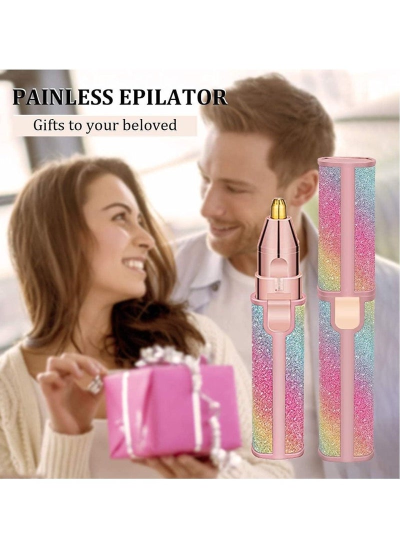 2 in 1 Eyebrow Trimmer & Facial Hair Remover for Women, Rechargeable Eyebrow Razor and Painless Hair Removal, Hair Trimmer and Body Shaver for Lips Nose Face Ear Hair - Image 5