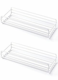 HomarKet 2 PACK Adhesive Bathroom Shelf Organizer Shower Caddy Kitchen Spice Rack Wall Mounted No Drilling  - Image 2