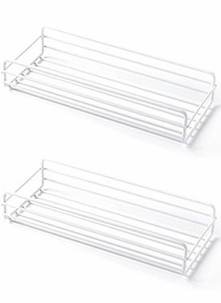 HomarKet 2 PACK Adhesive Bathroom Shelf Organizer Shower Caddy Kitchen Spice Rack Wall Mounted No Drilling  - Image 2