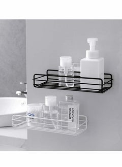HomarKet 2 PACK Adhesive Bathroom Shelf Organizer Shower Caddy Kitchen Spice Rack Wall Mounted No Drilling  - Image 4