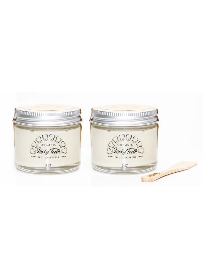 Organic Toothpaste-all Natural, Remineralizes and Fortifies Teeth and Gums. (2 oz 2 Pack GLASS)