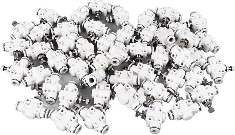 50Pcs Plastic Air Flow Control Valve High Precision Straight Regulator Quick Connector For PU Nylon Hose - Image 5