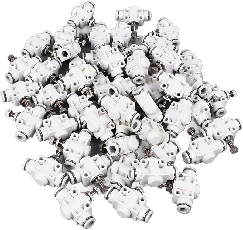 50Pcs Plastic Air Flow Control Valve High Precision Straight Regulator Quick Connector For PU Nylon Hose - Image 2