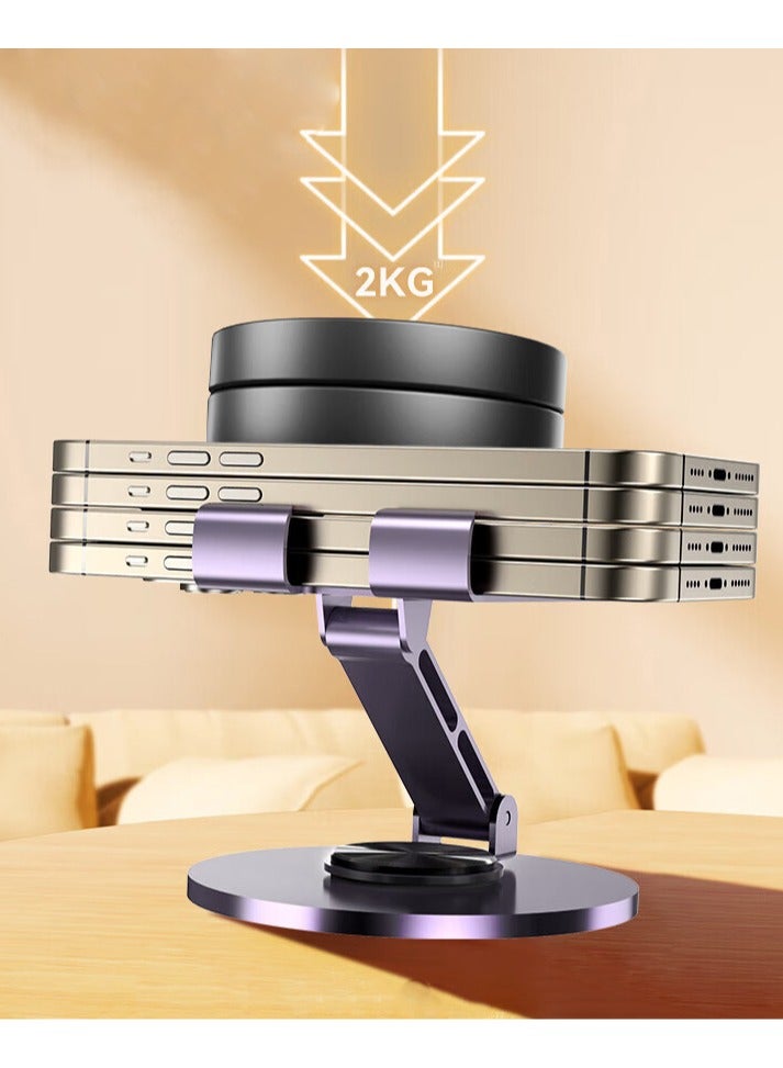 Carbon steel alloy desktop phone stand Multi-functional lazy portable folding non-slip tablet stand purple  - Image 5