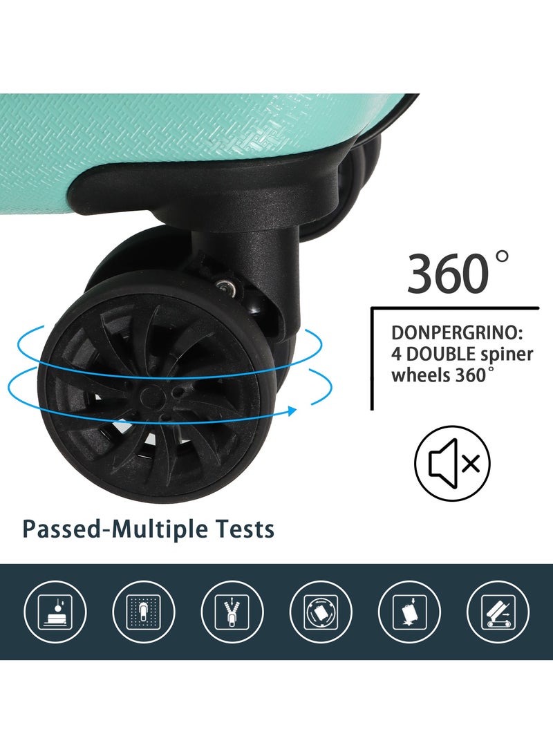 Aklsvion Checked Luggage Medium Suitcase ABS+PC Hard Shell Lightweight Durable 4 Wheels Luggage Trolley Bag With TSA Lock Mint Green - Image 4