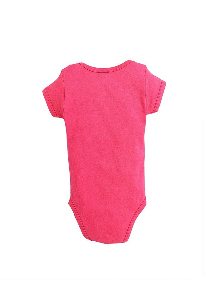 TiniBerry Cotton Baby Bodysuit Short Sleeve Half Romper Pack of 3 Soft & Comfortable for Kids (6-9 Months, Rani) - Image 5