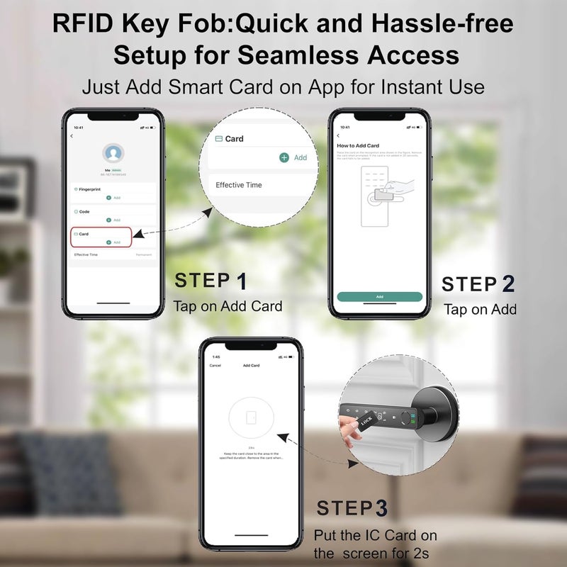 Bukela Smart IC Cards for Smart Door Lock, 13.56MHz RFID Keyless Entry Smart Cards for Door Lock, Compatible with Tuya Smart Life and TTLock (10pcs) - Image 5