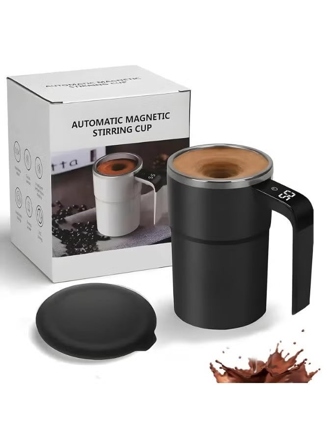 Stainless Steel Auto Stirring Coffee Mug – Portable Temperature Sensing Travel Cup - Image 1