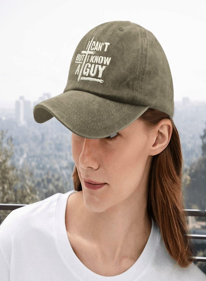 Paunook I Can't But I Knows a guyy Dad hat Humor Cool Hats for Who Like Embroidered Pigment Khaki - Image 5