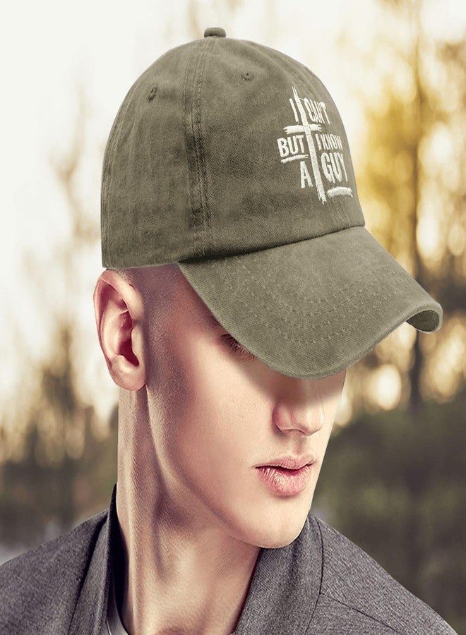 Paunook I Can't But I Knows a guyy Dad hat Humor Cool Hats for Who Like Embroidered Pigment Khaki - Image 4