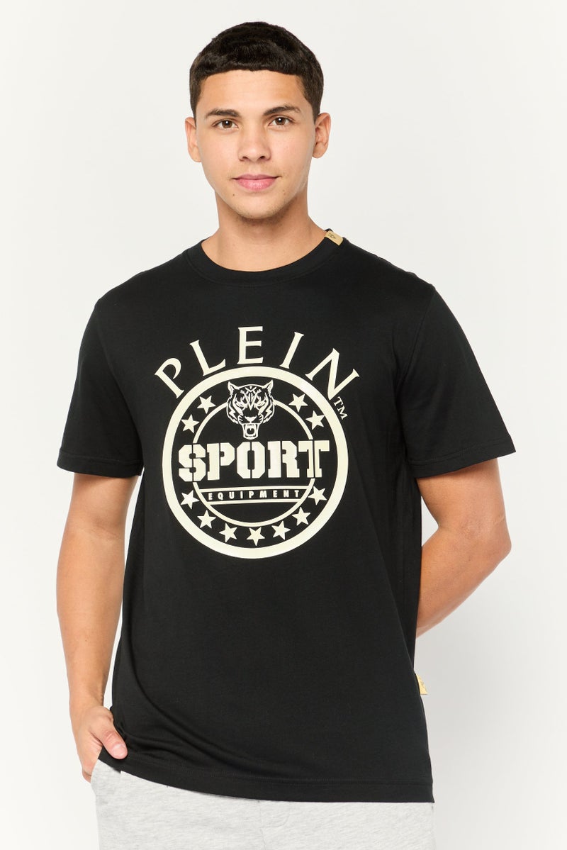 PHILIPP PLEIN Plein Sport Men Sportswear Fit Short Sleeve Outdoor T Shirt, Black - Image 1