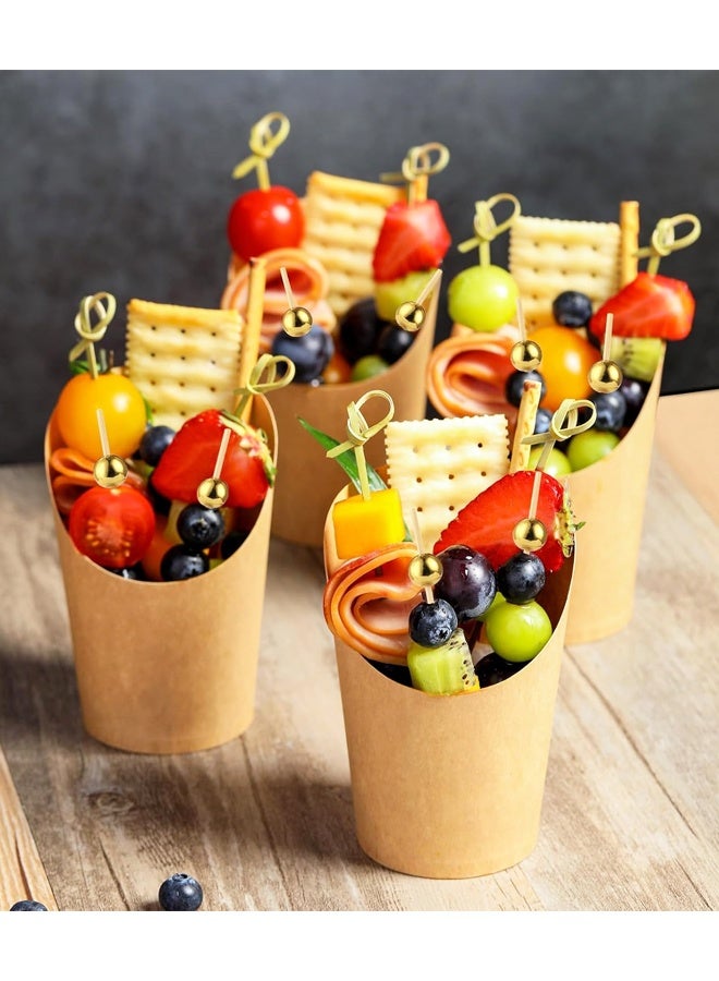 20 Pcs Disposable Charcuterie Cups Bulk Kraft Paper French Fries Holder Popcorn Sandwich Waffle Baking Party Snack Boxes Take out Cups - Image 4