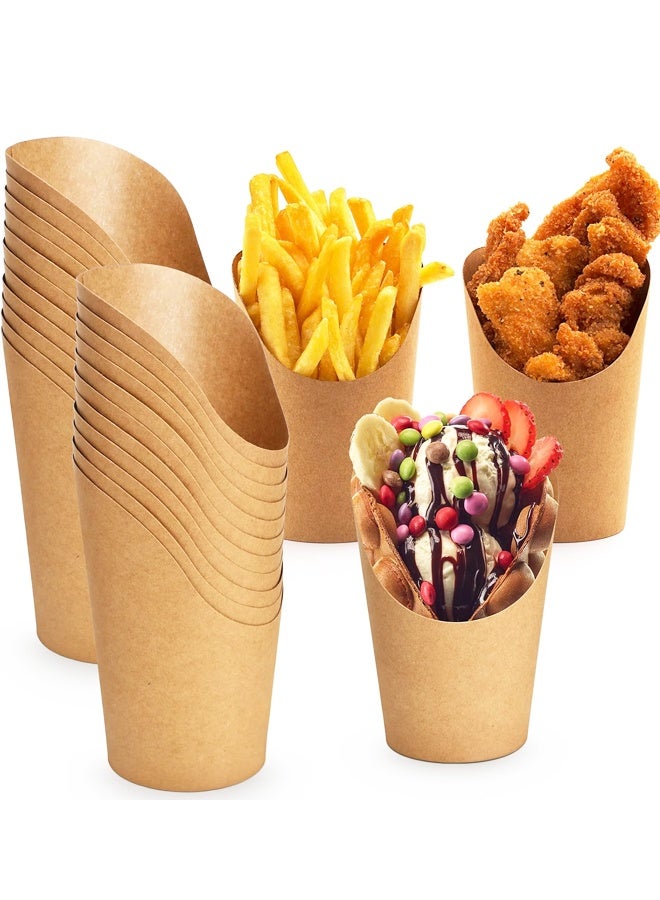 20 Pcs Disposable Charcuterie Cups Bulk Kraft Paper French Fries Holder Popcorn Sandwich Waffle Baking Party Snack Boxes Take out Cups - Image 1