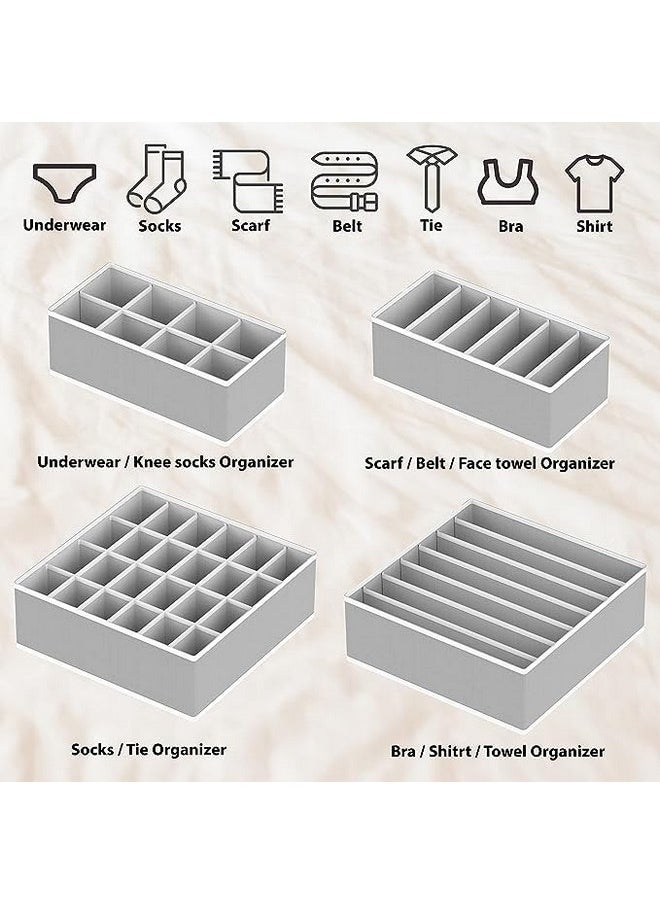 صندوق تخزين ملابس غير منسوج من ستايليز، منظم أدراج خزانة الملابس، سلة مكعبة، حاويات مقسمة، منظم للصدرية والملابس الداخلية والجوارب وربطة العنق والملابس الداخلية والأوشحة، مجموعة من 4 قطع (رمادي-S1014) - pzsku/ZC642D92FAE680AEF1689Z/45/_/1736426605/c9f9767c-93ef-4475-9441-7a1697084c1b
