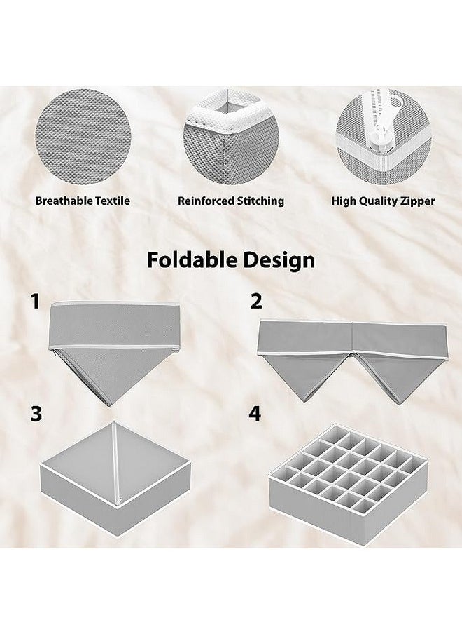 صندوق تخزين ملابس غير منسوج من ستايليز، منظم أدراج خزانة الملابس، سلة مكعبة، حاويات مقسمة، منظم للصدرية والملابس الداخلية والجوارب وربطة العنق والملابس الداخلية والأوشحة، مجموعة من 4 قطع (رمادي-S1014) - pzsku/ZC642D92FAE680AEF1689Z/45/_/1736426612/dc0c5232-446e-4ffd-b056-06a86d0a55b1