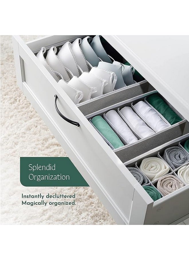 Styleys Styleys Non Woven Clothing Storage Box Closet Dresser Drawer Organizer Cube Basket Bins Containers Divider Organiser For Bra Panty Socks Tie Underwear Innerwear Scarf,Set Of 4(Grey-S1014)  - Image 2