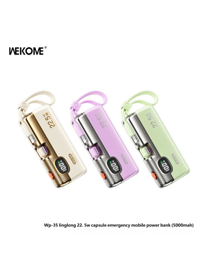 WEKOME Mini power bank, 5000mAh backup battery, portable charger, external battery for mobile phones, fast charging. - Image 3