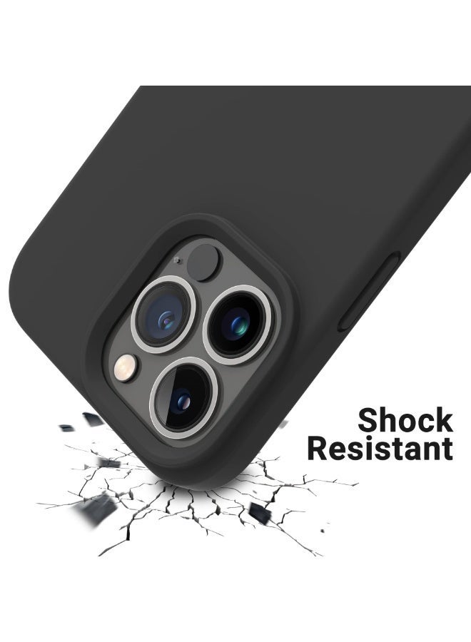 Compatible with iPhone 11 Pro Case 5.8 Inch Slim Liquid Silicone 4 Layers Soft Gel Rubber Shockproof Protective Phone Case with Anti Scratch Microfiber Lining (Black) - Image 3
