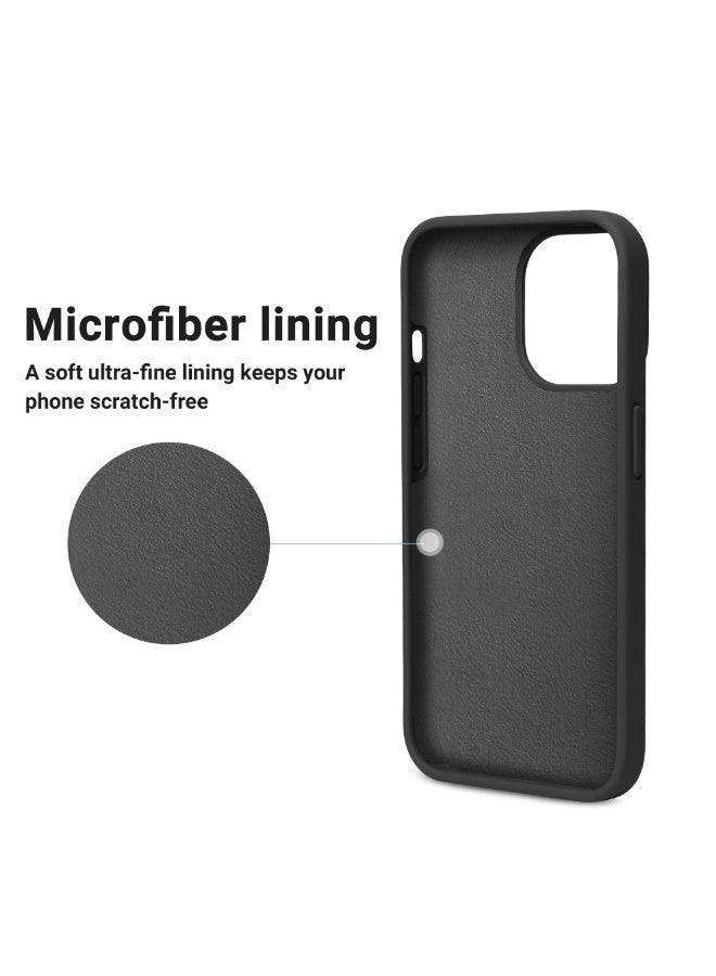 Compatible with iPhone 11 Pro Case 5.8 Inch Slim Liquid Silicone 4 Layers Soft Gel Rubber Shockproof Protective Phone Case with Anti Scratch Microfiber Lining (Black) - Image 5