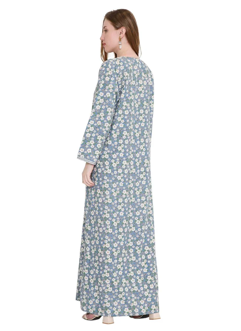 هانا آند سارا refined long viscose farasha with stunning thread embroidery arabic kaftan jalabiya dress