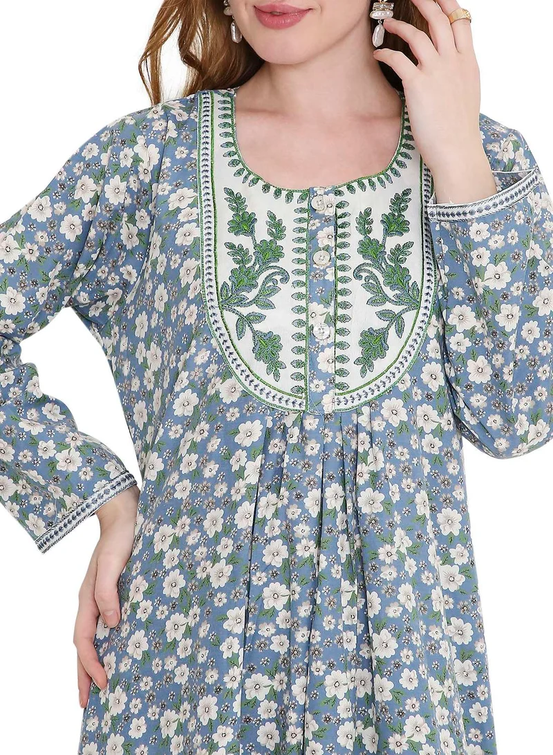 HANA & SARA refined long viscose farasha with stunning thread embroidery arabic kaftan jalabiya dress