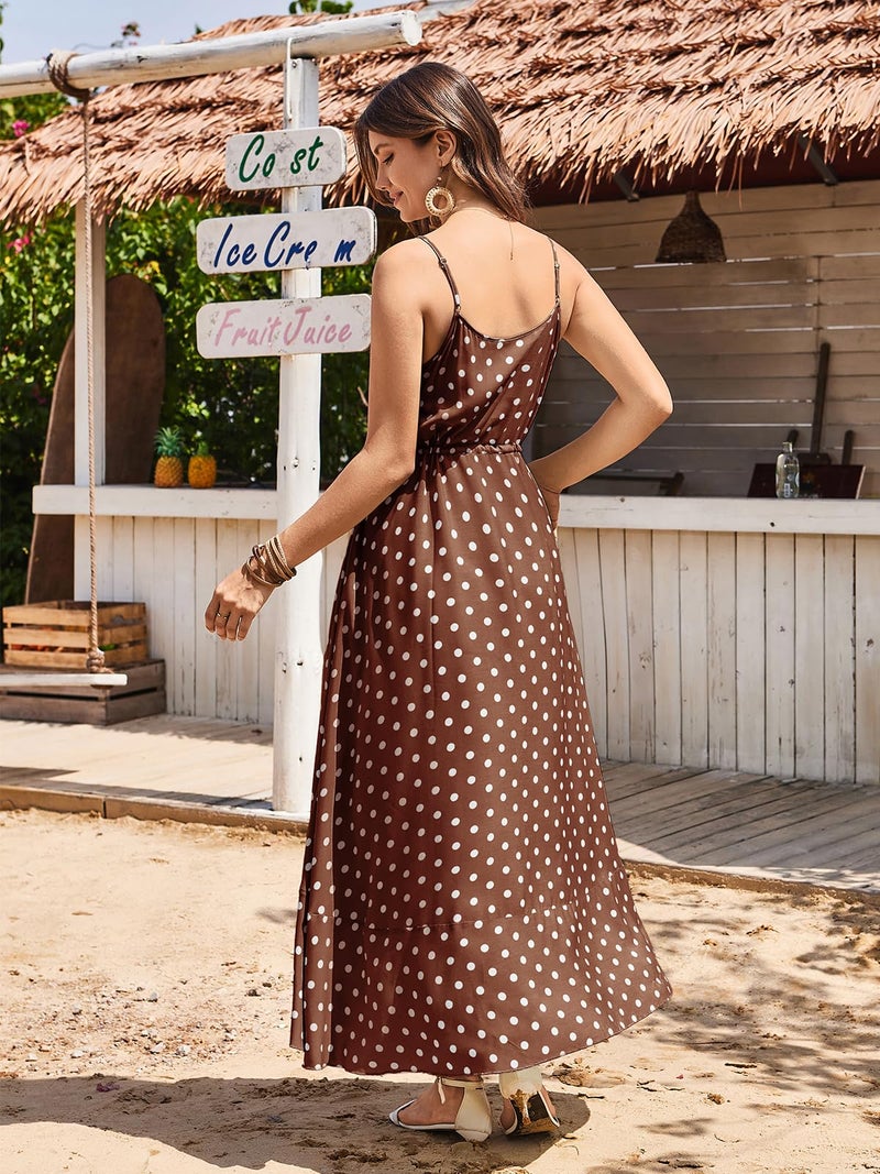 BROVAVE Casual Summer Dresse for Women: Rayon Fabric 20% Increased Breathability - 2026 Spaghetti Sundress for Beach Vacation Brown - Image 2