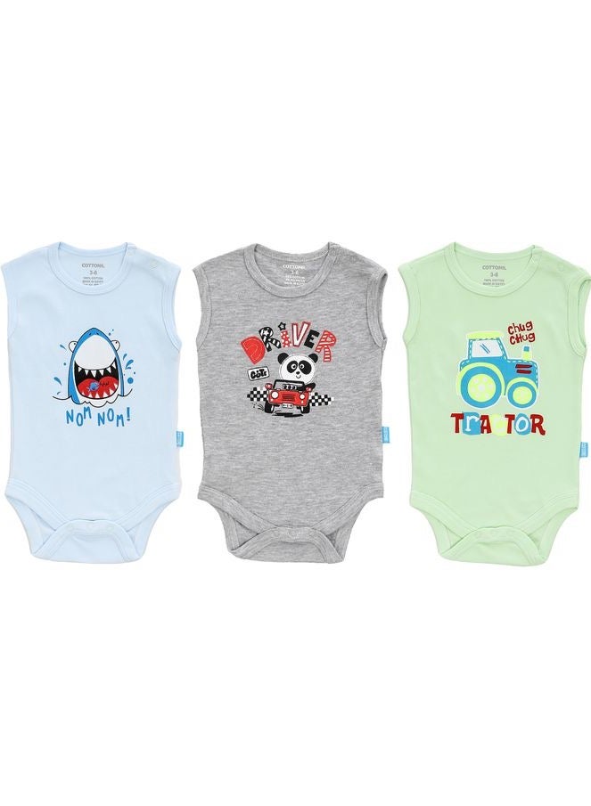 COTTONIL Baby Boys Cut Printed Onesies "With Snap Closure"  - Image 3