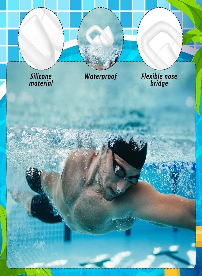 Relaxweex 2 Sets Swimming Nose Plugs for Adults Men Women, Silicone Clear Nose Clip with Plastic Storage Case, Waterproof Nostril Plug Swimming Protectors for Swim Diving Water Sports (White) - Image 3