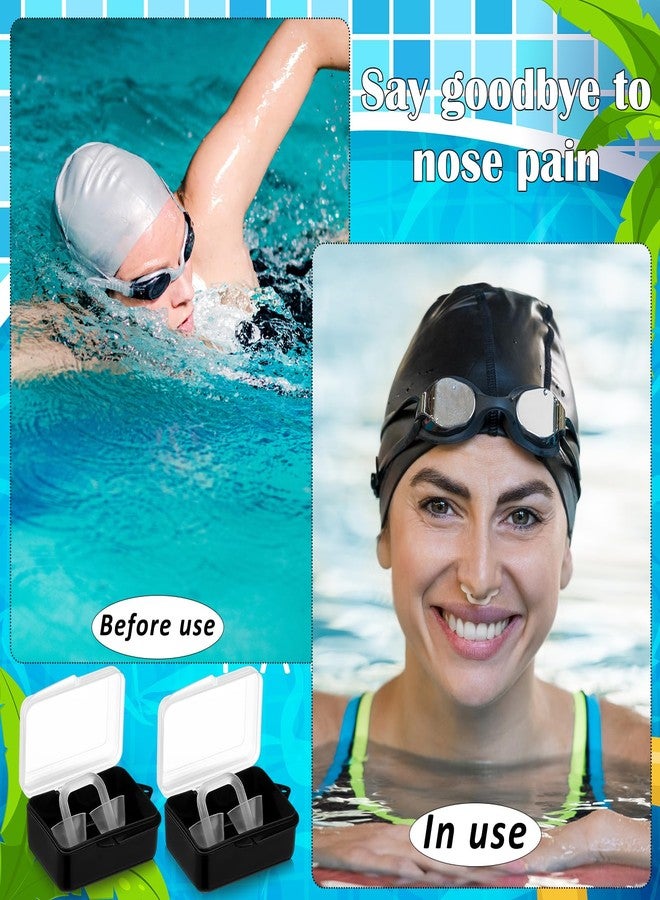 Relaxweex 2 Sets Swimming Nose Plugs for Adults Men Women, Silicone Clear Nose Clip with Plastic Storage Case, Waterproof Nostril Plug Swimming Protectors for Swim Diving Water Sports (White) - Image 4