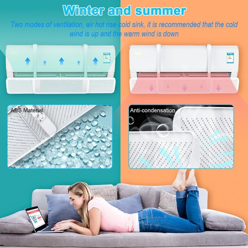 AC Air Flow Deflector, Adjustable AC air Deflector Suitable for Split air conditioners, Anti-Blast/Anti-Direct Blowing Baffle Windshield for Home, Mini-Split - Image 4