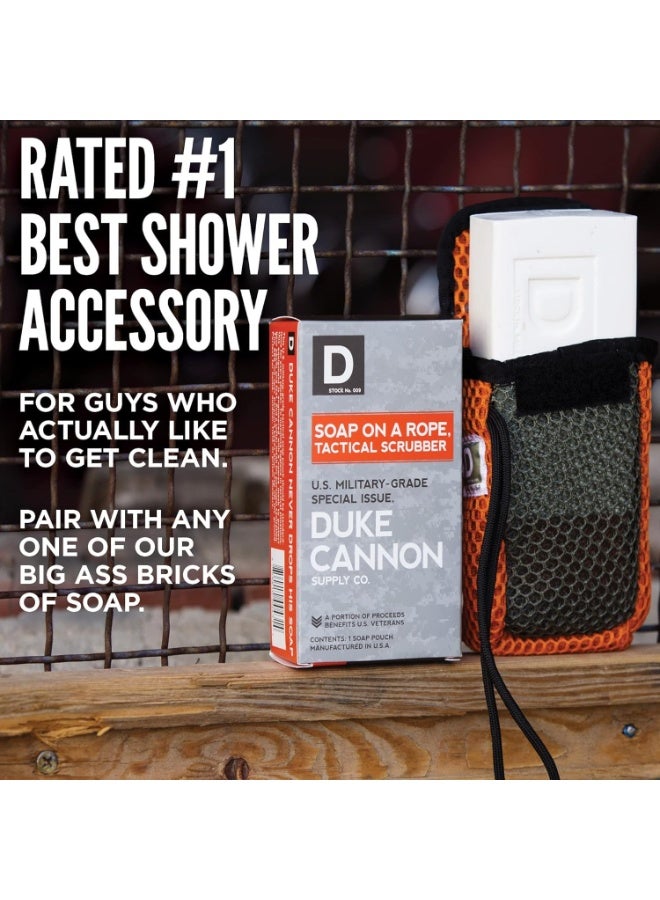 Duke Cannon Supply Co. Duke Cannon Tactical Scrubber Soap Pouch - U.S. Military-Grade, Coarse and Soft Mesh, 550 Paracord, Shower Hygiene Essential for Men's Bar Soap - Image 5