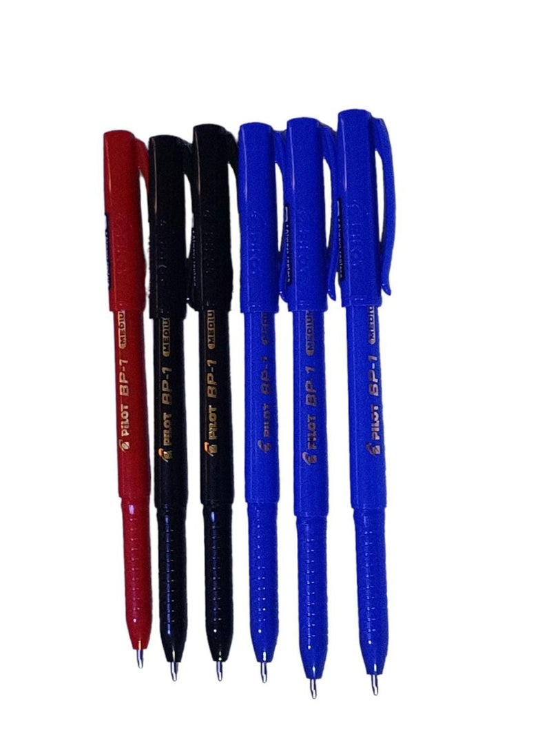 بايلوت طقم أقلام BP1 بمقبض مضاد للانزلاق مكون من 6 قطعة متعدد الألوان - Image 2