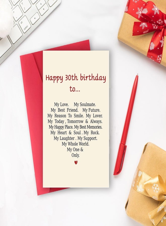 MQMRYeto Funny 30th Birthday Card For Men Women, Romantic 30 Year Old Card For Husband Wife, Love Anniversary Card For Dad Mom, 30th Birthday Gifts Idea For Him Her - Image 5