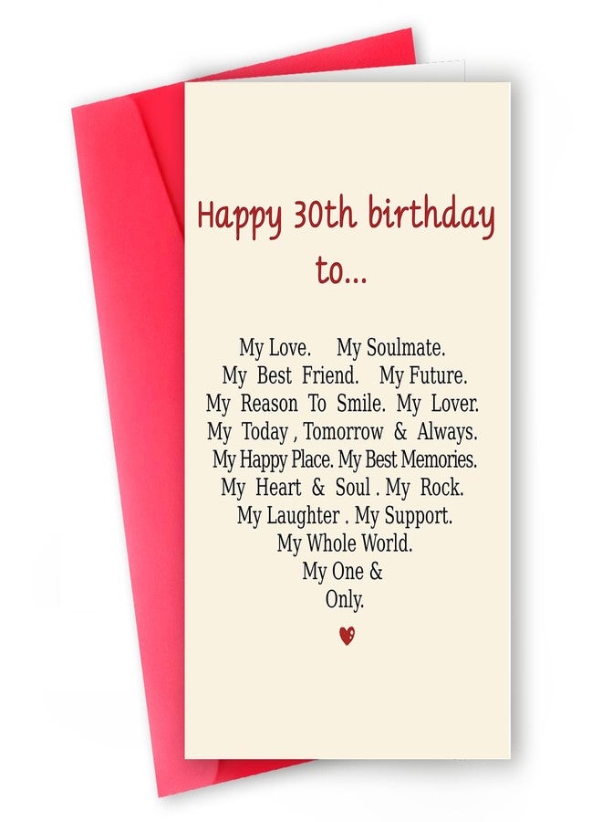 MQMRYeto Funny 30th Birthday Card For Men Women, Romantic 30 Year Old Card For Husband Wife, Love Anniversary Card For Dad Mom, 30th Birthday Gifts Idea For Him Her - Image 1