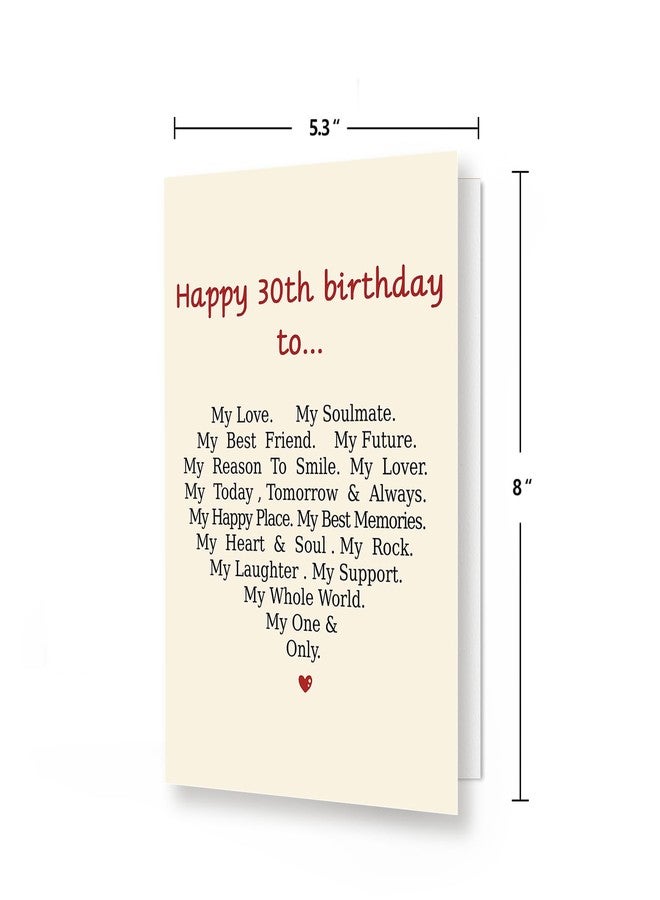 MQMRYeto Funny 30th Birthday Card For Men Women, Romantic 30 Year Old Card For Husband Wife, Love Anniversary Card For Dad Mom, 30th Birthday Gifts Idea For Him Her - Image 2
