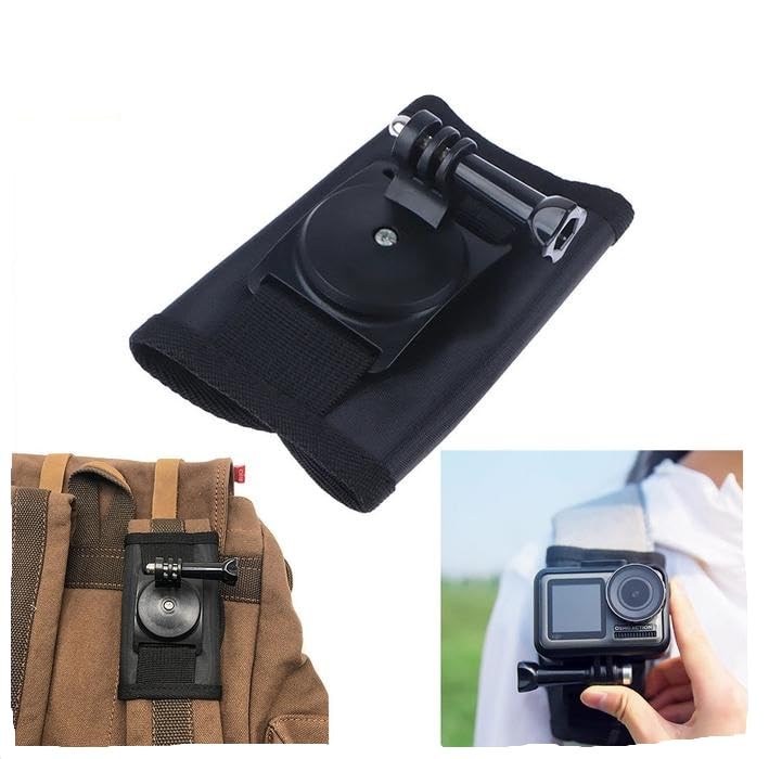 SHOPEE 360 Degree Rotating Camera Backpack Shoulder Strap Clip Belt Mount for Insta360 One X5/X4/X3/ One R/Go 2 Compatible with Hero 13/12/11/10 /9/8/7/6 and Other Action Camera - Image 5