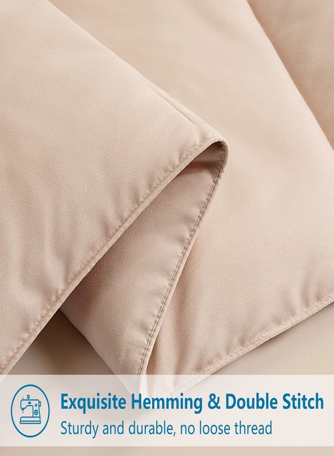 EASELAND California King Down Alternative Comforter - Quilted Duvet Insert for All Seasons, Soft Lightweight with Corner Tabs, Summer Winter Warm Bedding, Beige 96x104 Inches - Image 5
