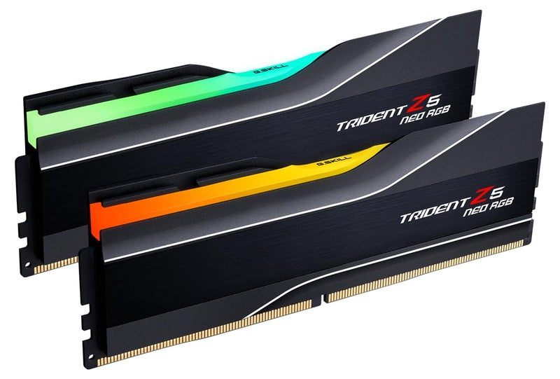 G.SKILL Trident Z5 Neo RGB Series DDR5 RAM (AMD Expo) 64GB (2x32GB) 6000MT/s CL26-36-36-96 1.45V Desktop Computer Memory U-DIMM - Matte Black (F5-6000J2636H32GX2-TZ5NR) - Image 1